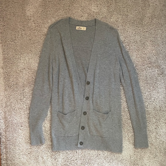 Hollister Grey Women’s Full Length Button Up Cardigan Size S - Picture 1 of 5